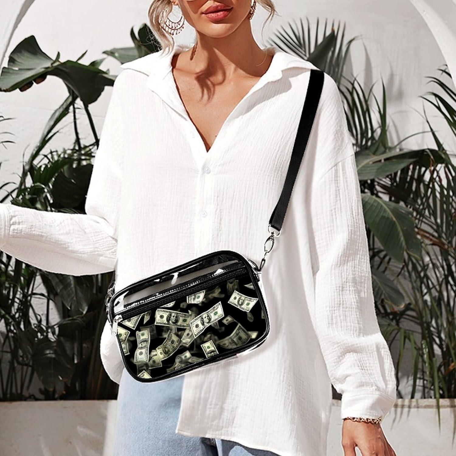 Small Fashion Shoulder Bag Transparent Crossbody Bag With Adjustable Strap - Image 7