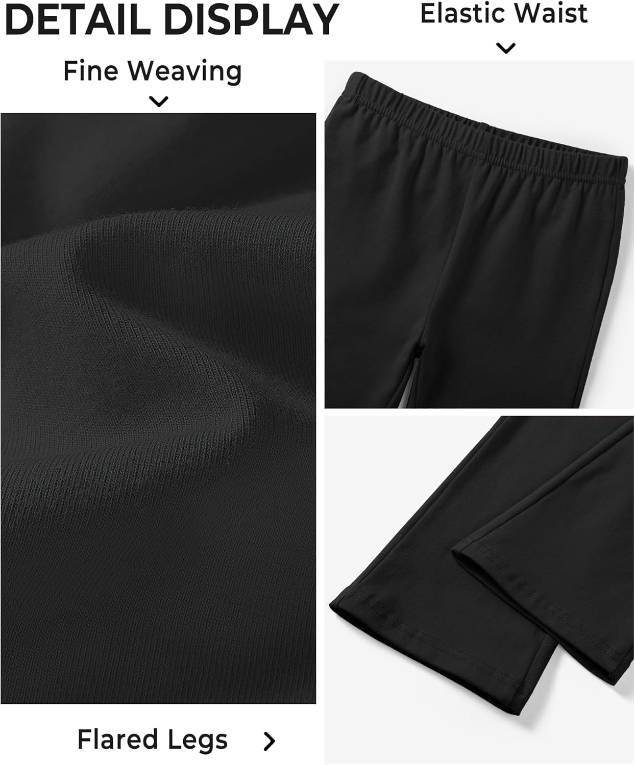 BOOPH Girls Flare Leggings Kids High Waist Bell Bottom Pants Casual Cotton Leggings for Teen Girls - Image 5