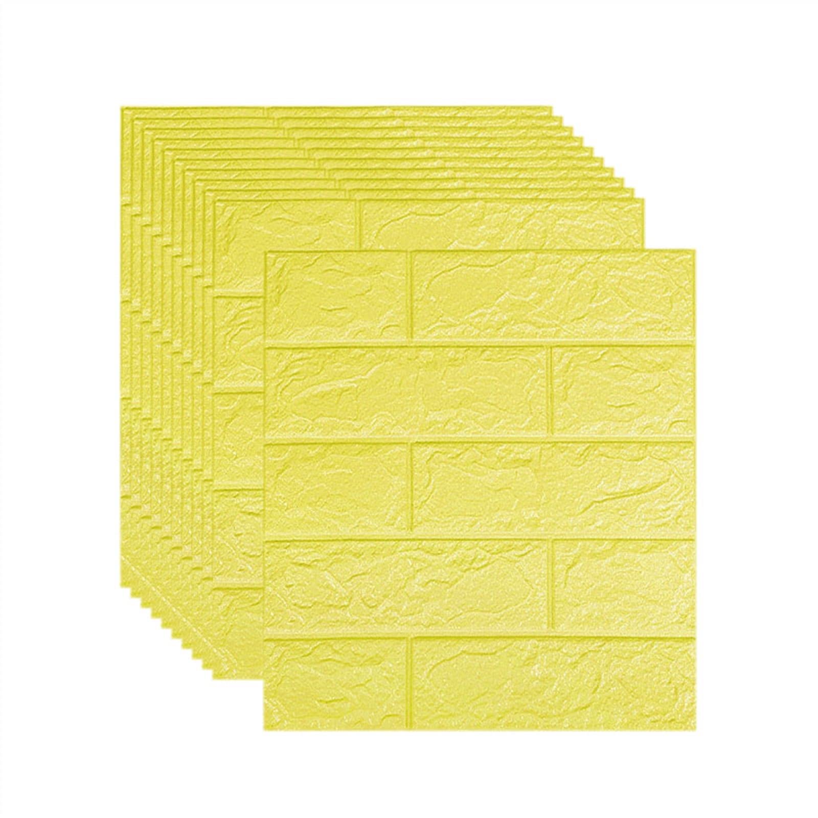 wall Panels， 3D Brick Wallpaper Faux Stone Wall Panel Self-Adhesive for Interior Decor - 20pack(Unique Colour,5mm [35x38cm])