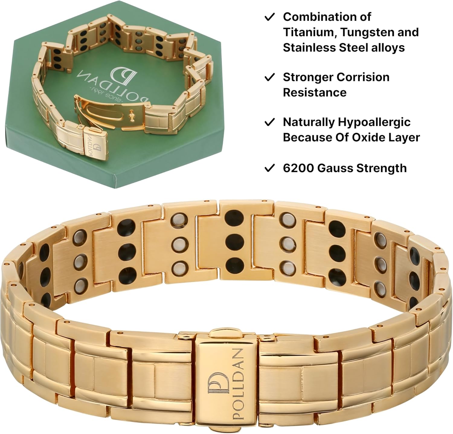 Magnetic Bracelet for Women - 6200 Gauss Power | 3X Power Titanium | Adjustable in Adorable Gift Box | Stylish Magnetic Jewelry Gifts