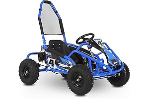 MotoTec Mud Monster 98cc Big Wheel Go Kart Full Suspension Blue, Large