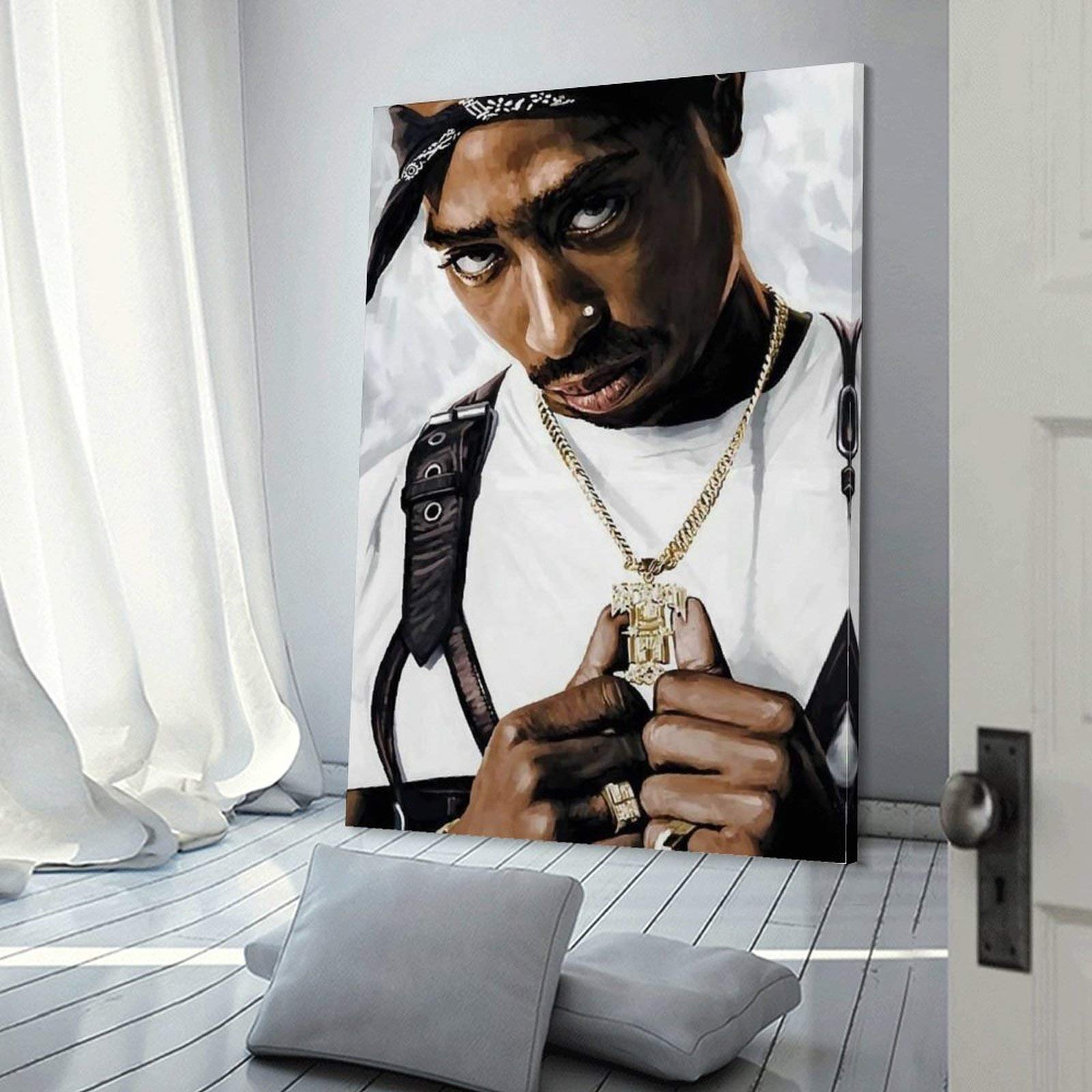 ENMESI Tupac Shakur 2Pac – Poster sur toile pour décoration murale pour salon, chambre à coucher, style sans cadre, 20 x 30 cm