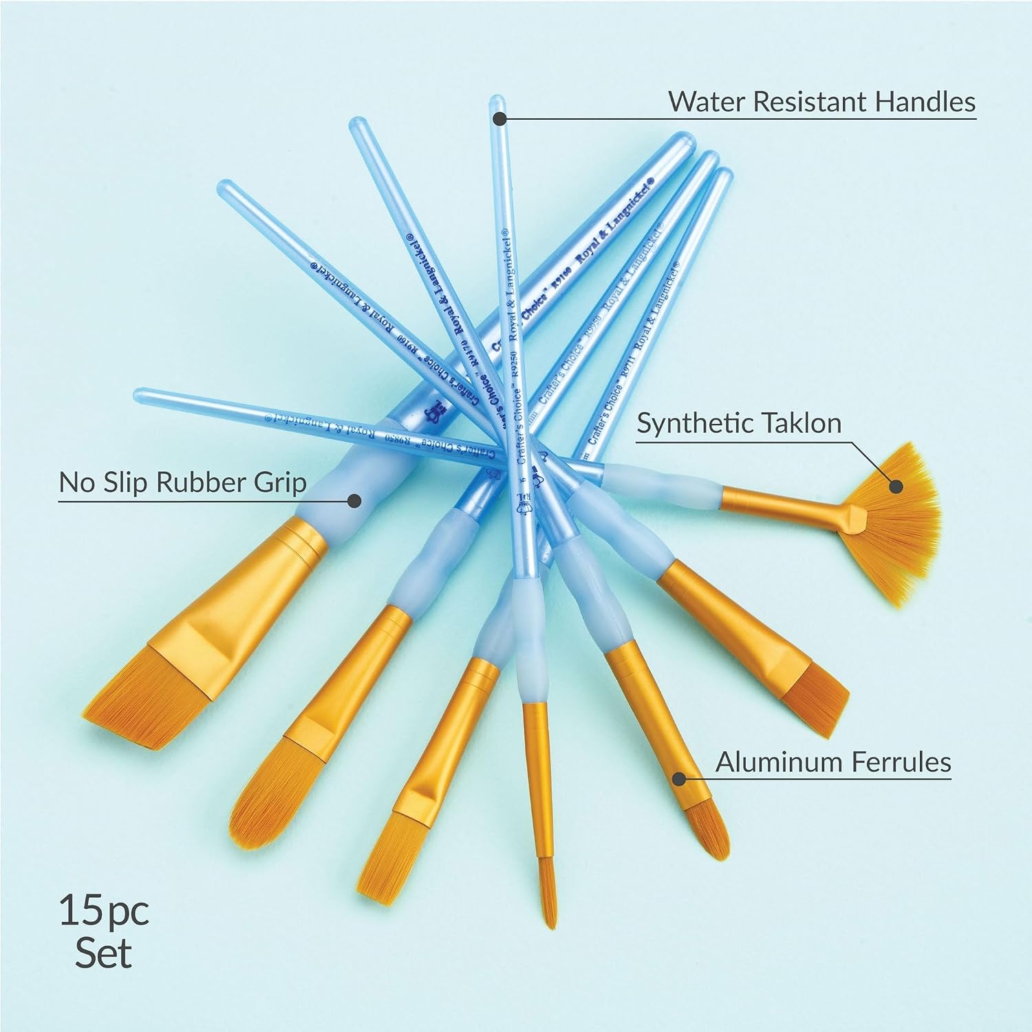 Royal Brush Crafter's Choice Taklon Brush Value Set, Multicolor