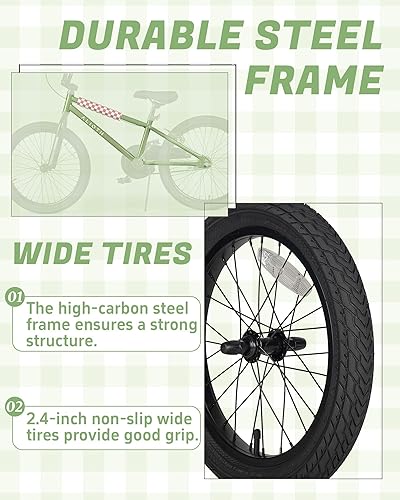 Miniatura 7 de BMX Style 12, 14, 16 pulgadas, ruedas de entrenamiento para niños, bicicleta de 20 pulgadas con soporte para niños y niñas de 2 a 14 años, posavasos
