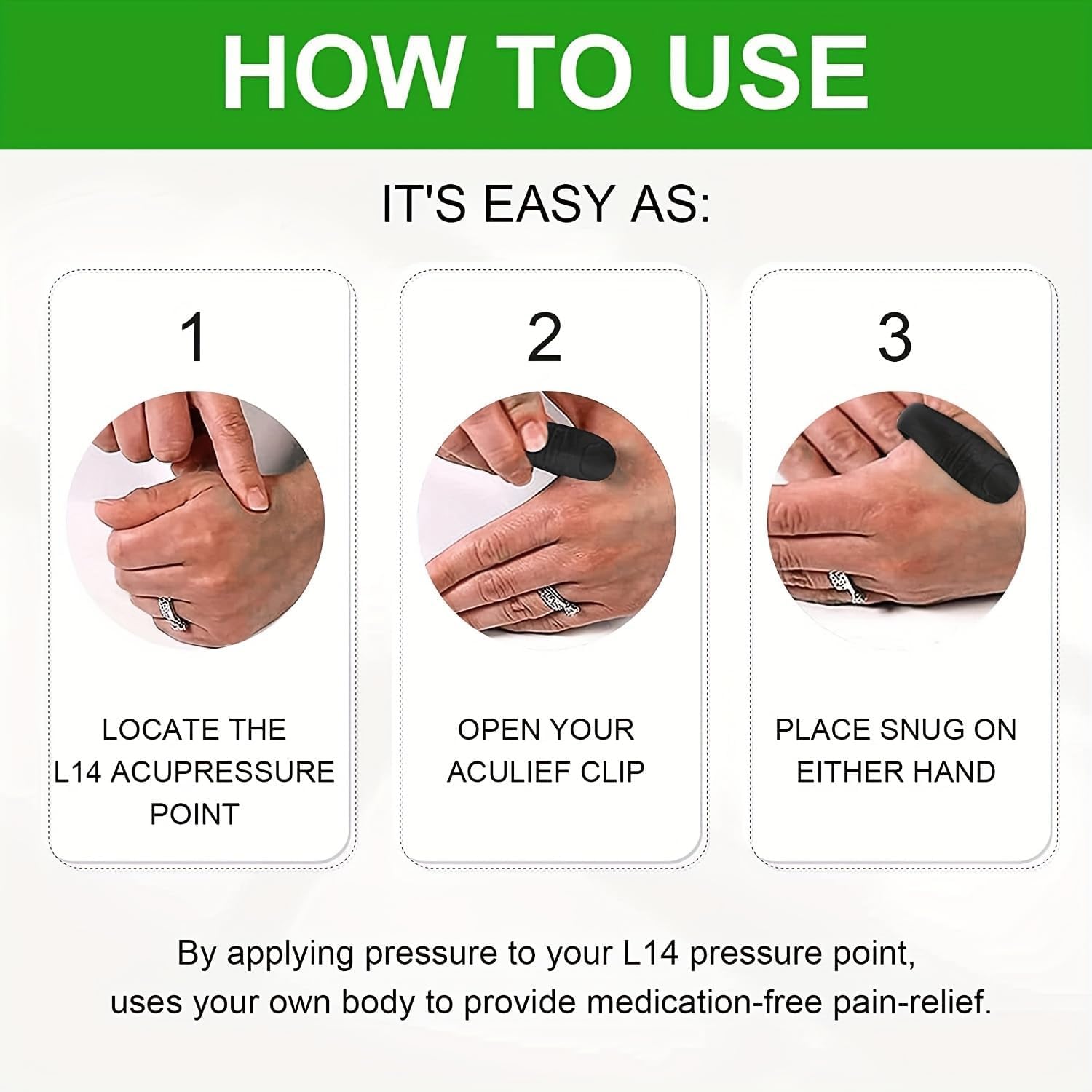 ORBITORA Sugar Control LI4 Acupressure Point Clip | Headache, Migraine &Tension Relief | Light Weight 3