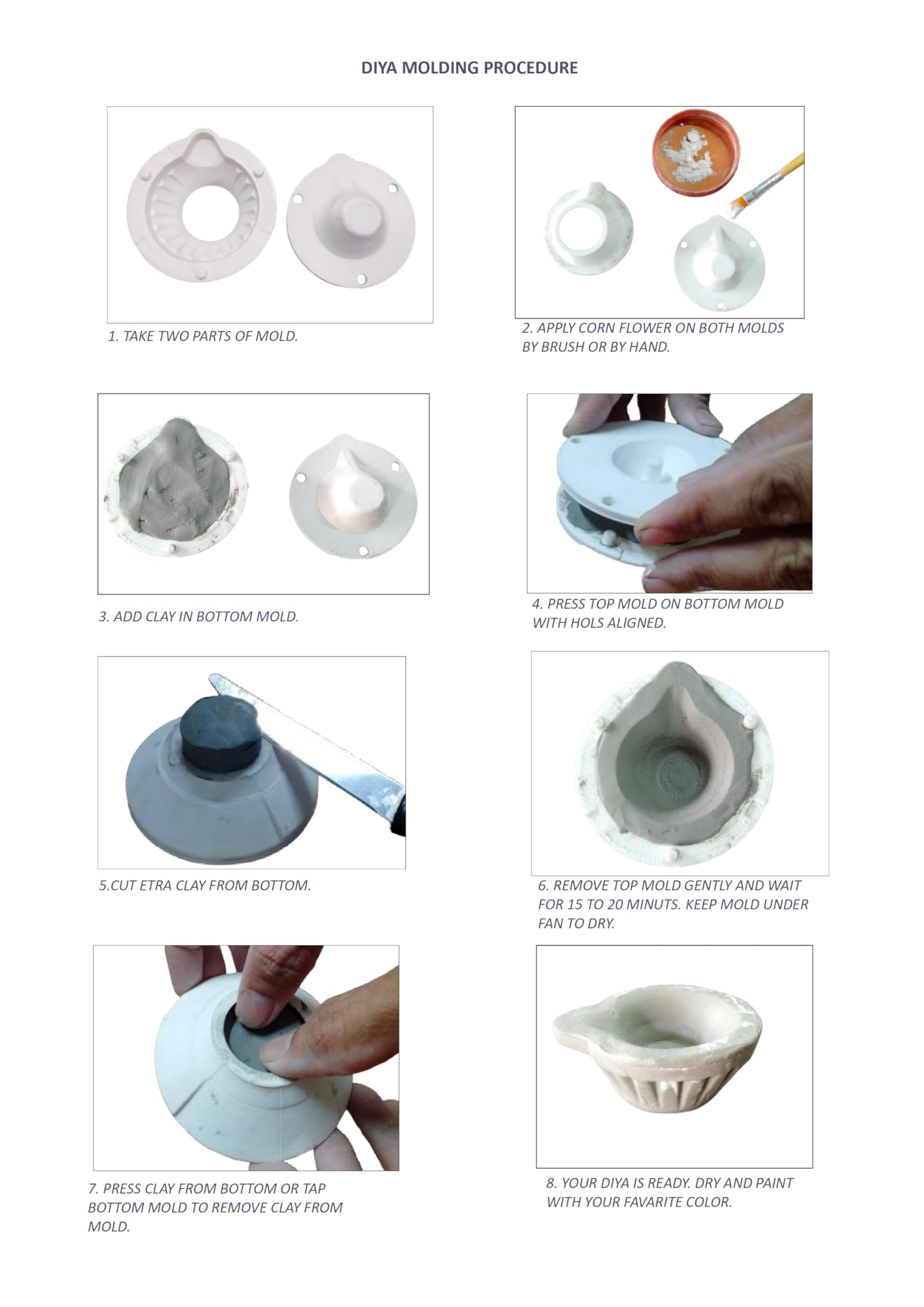 CadCraft3D Diya Making Mold, Plastic (Circular), Reusable, for DIY Activity, Make and Paint Activity, Durable Plastic Mold, 2