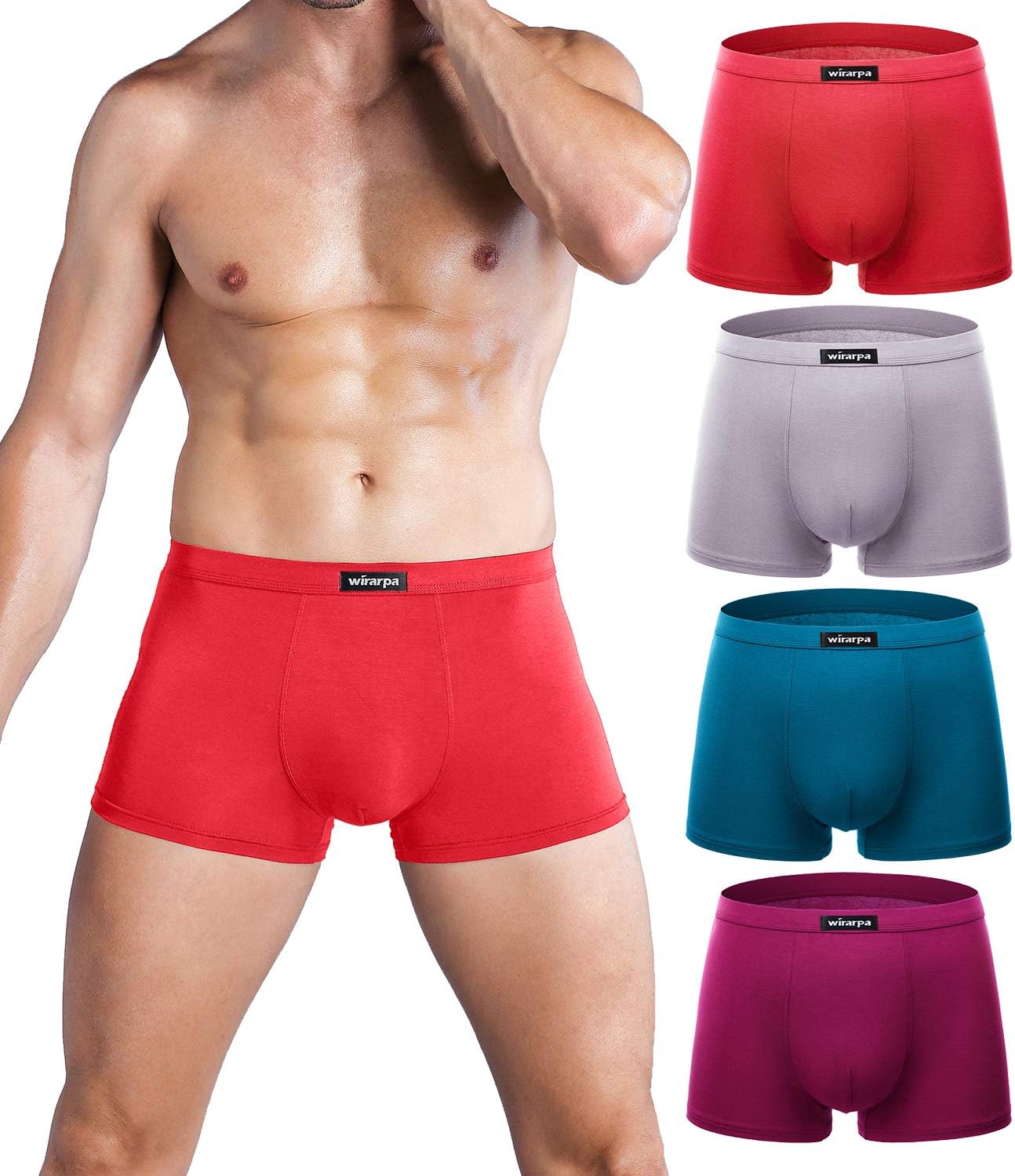 Men's Breathable Modal Microfiber Trunks Underwear Covered Band Multipack