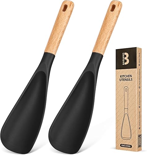 Cuchara de cocina para utensilios de cocina antiadherentes, ideal para cocinar y servir silicona mate resistente sin BPA, cuchara con mango de