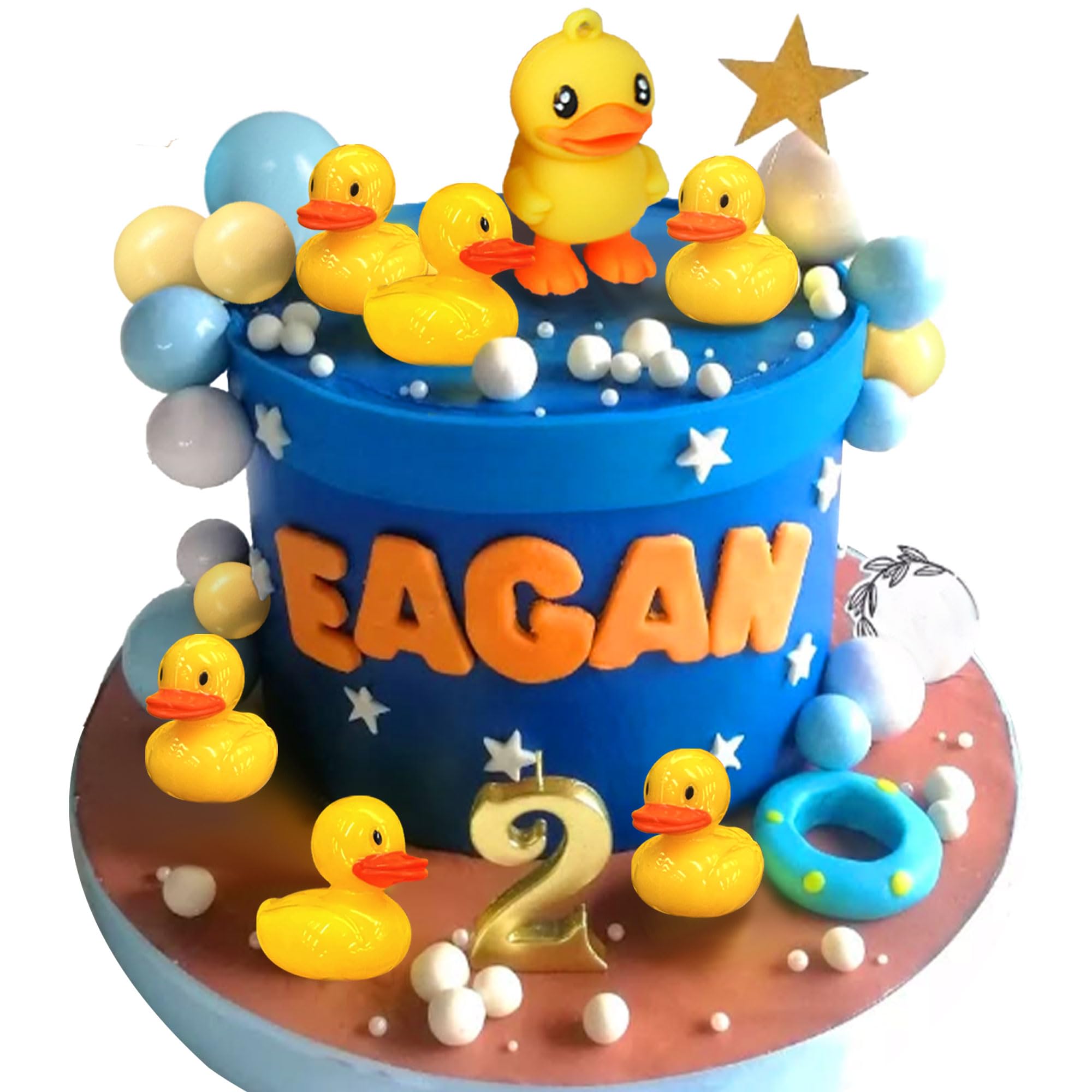 Yellow Duck Cake Toppers Decoration Duck Birthday Decorations Cute Little Duckie Cupcake Topper for Birthday Party Baby Shower Decor