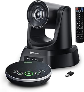 TONGVEO Conference Room Camera System with Bluetooth Microphone, 10X HDMI/USB PTZ Video Camera Kit for Meeting Education Church Works with Microsoft Teams, Zoom, OBS, PC(Cam+ Mic)