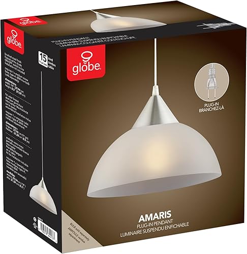 Miniatura 7 de Globe Electric Amris Portalámparas colgante con enchufe de 1 luz de 11 64413 600watts 120 volts
