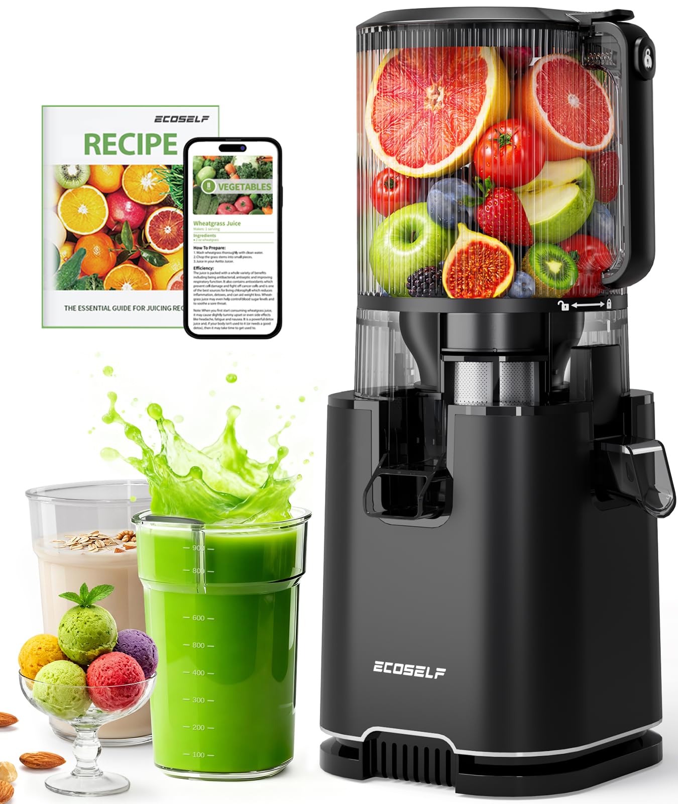 Photo 1 of ECOSELF 3-in-1 Cold Press Juicer - Black