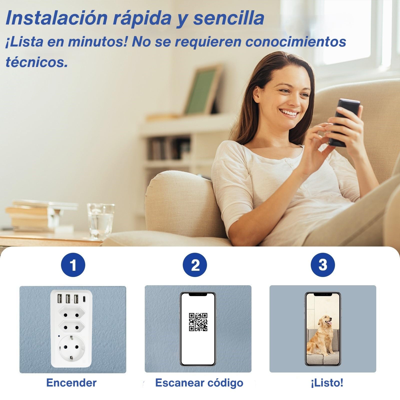 WIWACAM Camara Espia 4K/2K Ultra HD WiFi, Camara para Ver En El Movil, Interior Mini Cámaras, Vigilancia Hogar, Mascotas y Niñera, Detección de Movimiento,Admite Tarjetas MicroSD(Sin Visión Nocturna)