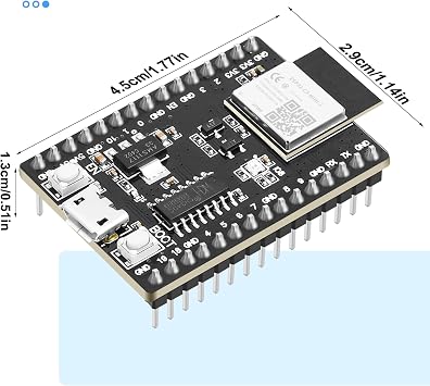 ESP32 ESP32-C3 ESP-WROOM-32 Development Board Kits, 15 GPIO CH340 Micro USB WiFi + Bluetooth Dual Cores Microcontroller Processor Compatible with Arduino IDE NodeMCU