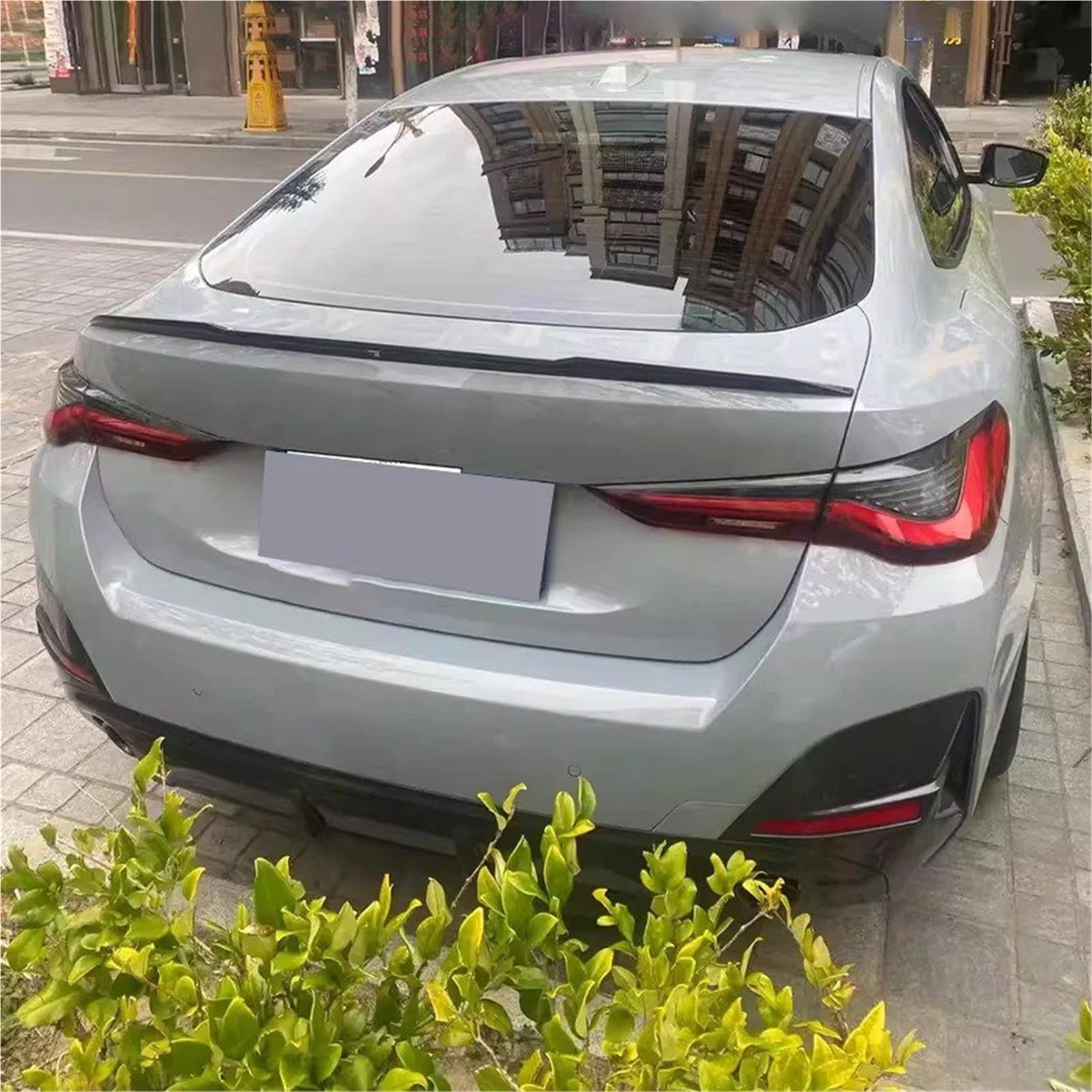 Dla B&MW Seria 4 G22 420i 430i 420d 430d M440i M440d 2019-2024 Spoiler Bagażnika Lotka Tylny Skrzydło Na Klapie Akcesoria Modyfikacji Spojler Tylny Trunk Wing(Bright black)