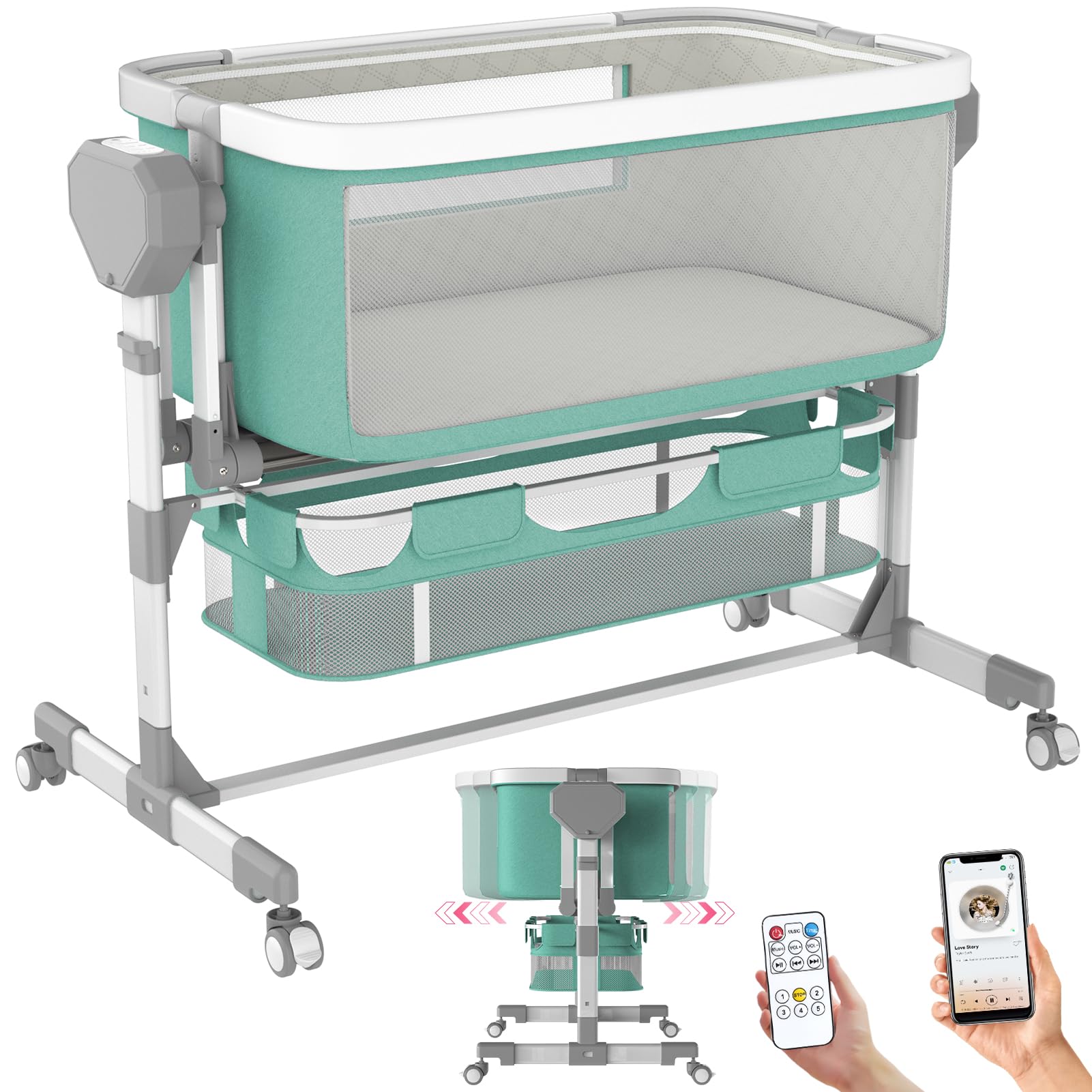 Mattress Size Rocking Bassinet For Baby Electric Motion