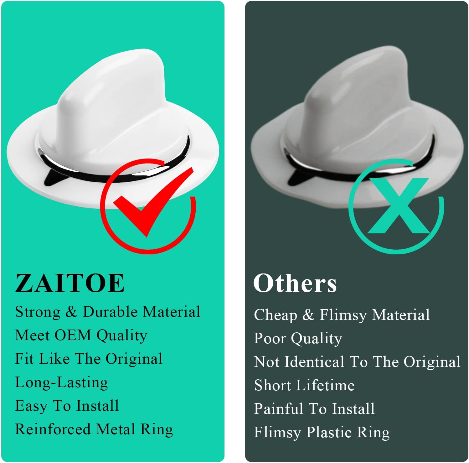 ZAITOE WE1M654 Dryer Time Control Knob Replcement Part Compatible with General Electric Dryer Replaces AP3995088, 1264290, AH1482197, PS1482197, WE01M0443, Pack of 2