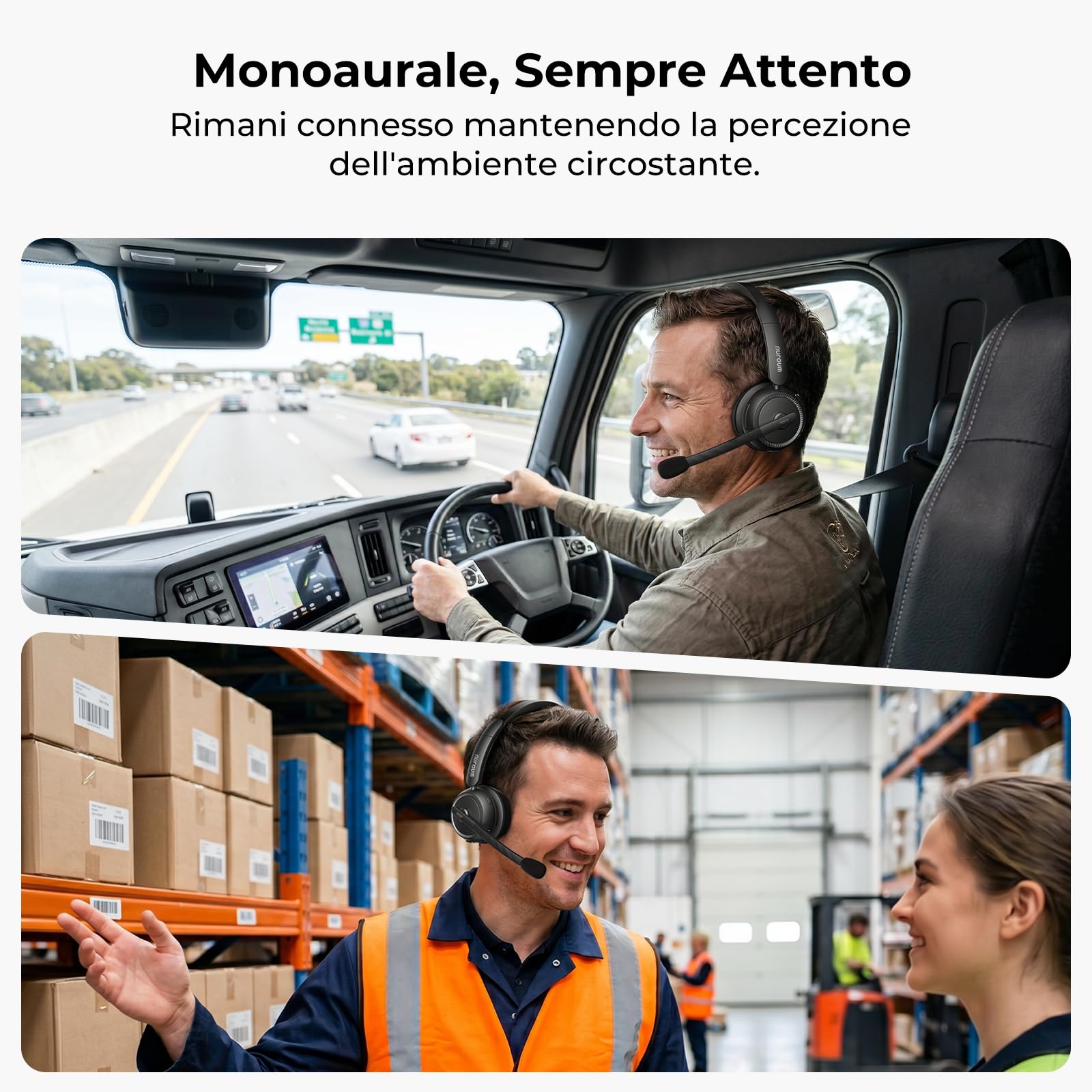 Nuroum HP31S 2026 Cuffie con Microfono Bluetooth,Cuffie Wireless ENC a Cancellazione di Rumore,Stazione di Ricarica, Dongle,USB-A&C,Bluetooth 5.4, 45H per Cuffie Call Center/Lavoro/Camion/Chiamate