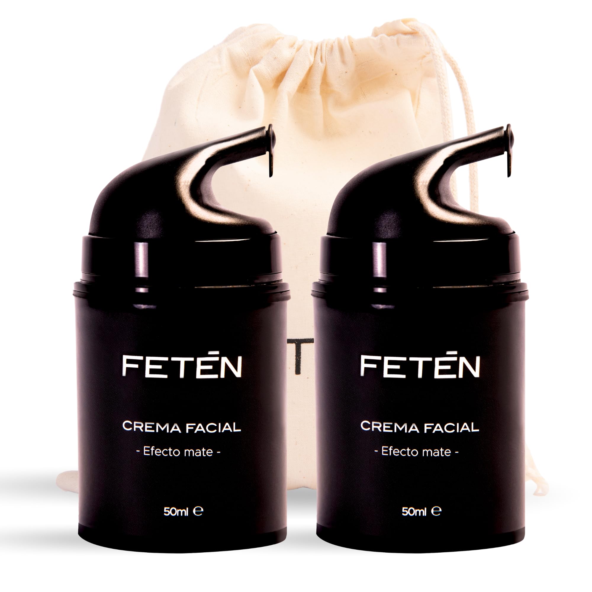 FETĒN Crema Hidratante Facial Hombre – Crema antiarrugas pack 2 uds con ácido hialurónico, efecto antiedad y matificante, cuidado de cara día y noche, men skincare, rejuvenecedora antiacné