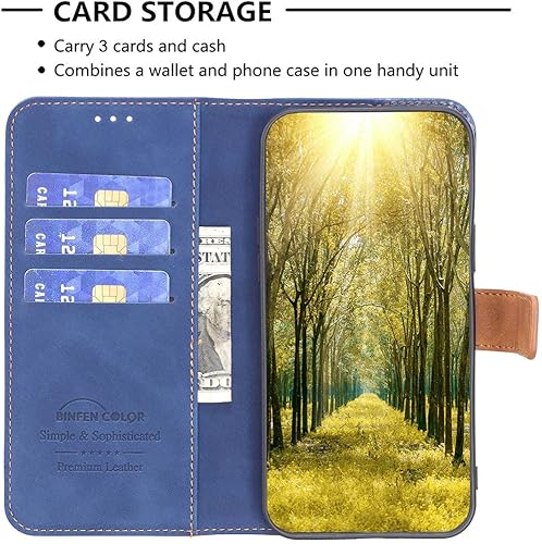 Miniatura 3 de Case for Kalley Element 5 Plus Case Compatible with Kalley Element 5 Plus Phone Case Cover Flip Stand Cover PU Leather BF11 Wallet Case Blue