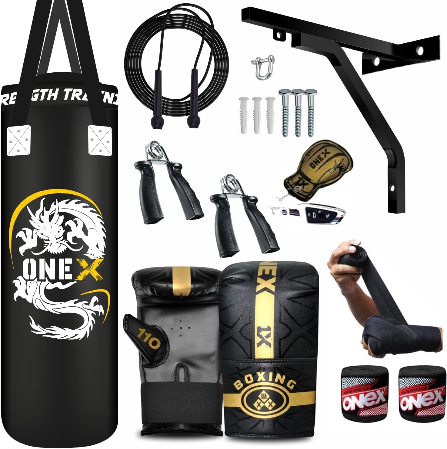 Punching Bag 3ft Heavy Duty Punch Bag Hanging Boxing Bag for MMA, Karate, Judo, Muay Thai, Kickboxing,Training for Training at Home or Gym