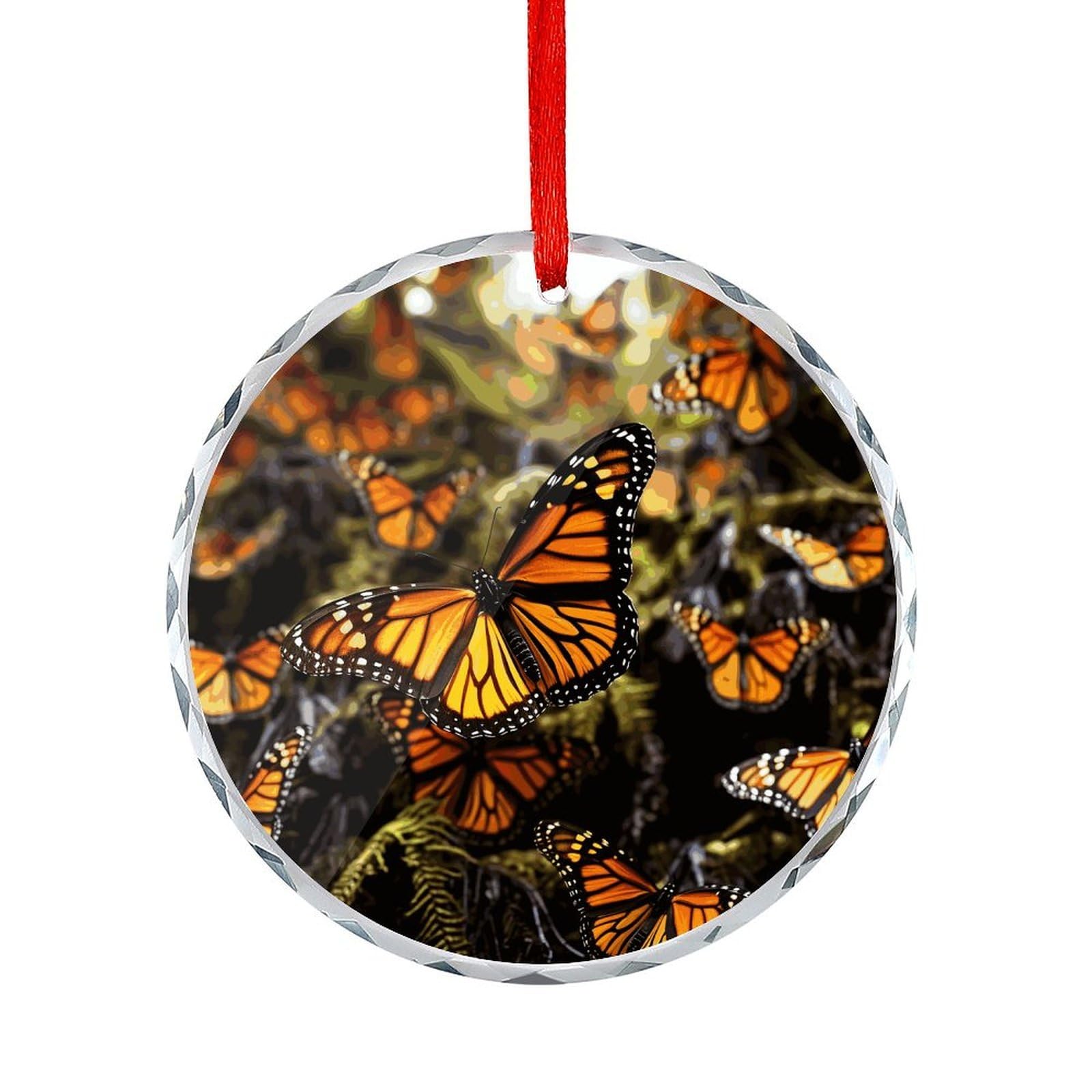 Btcowzrv Style Monarch Butterfly Cluster Round Ornament Hanging Pendant Decor
