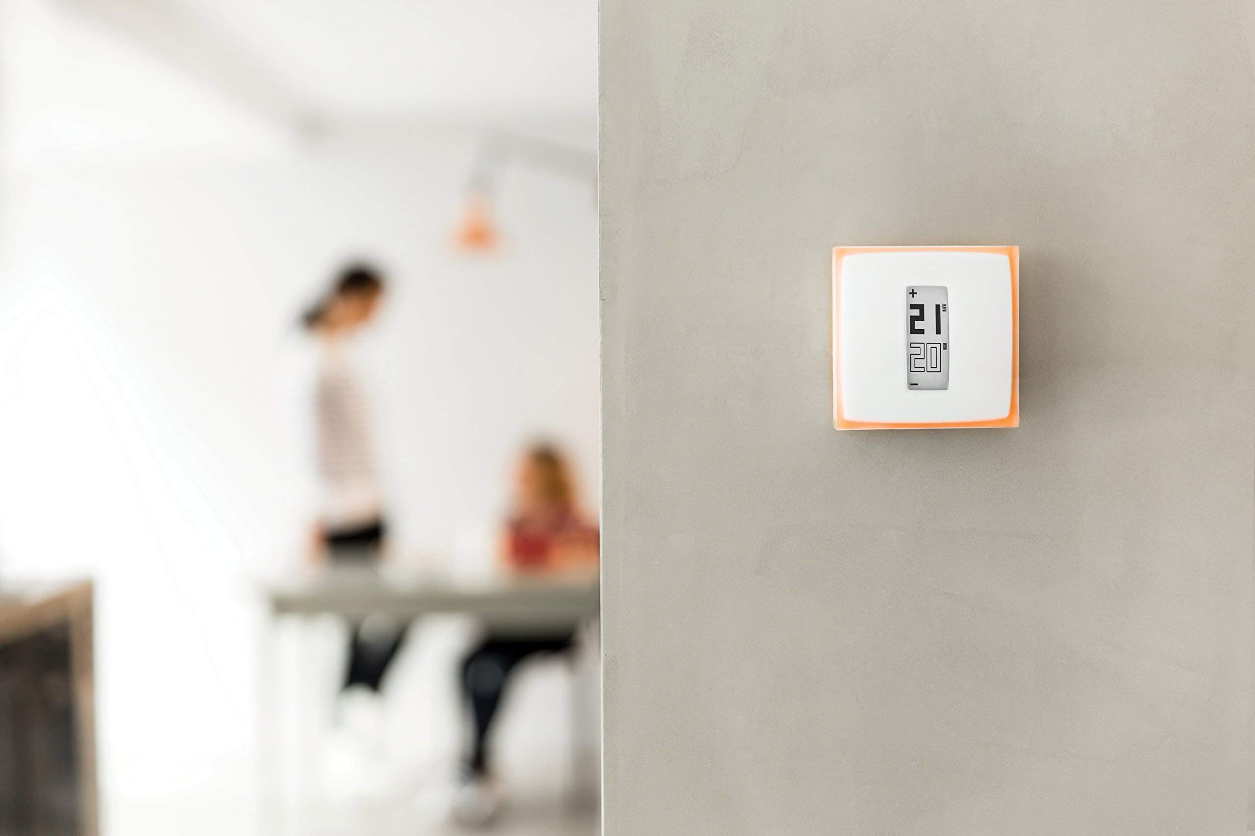 Netatmo by Starck - Termostato Intelligente per caldaia individuale, 83x83x22 mm , bianco/arancione (Ricondizionato Certificato)
