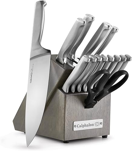 Miniatura 2 de Calphalon Juego de cuchillos de cocina con bloque autoafilable, juego de 15 piezas y utensilios antiadherentes para hornear, juego de 10 piezas