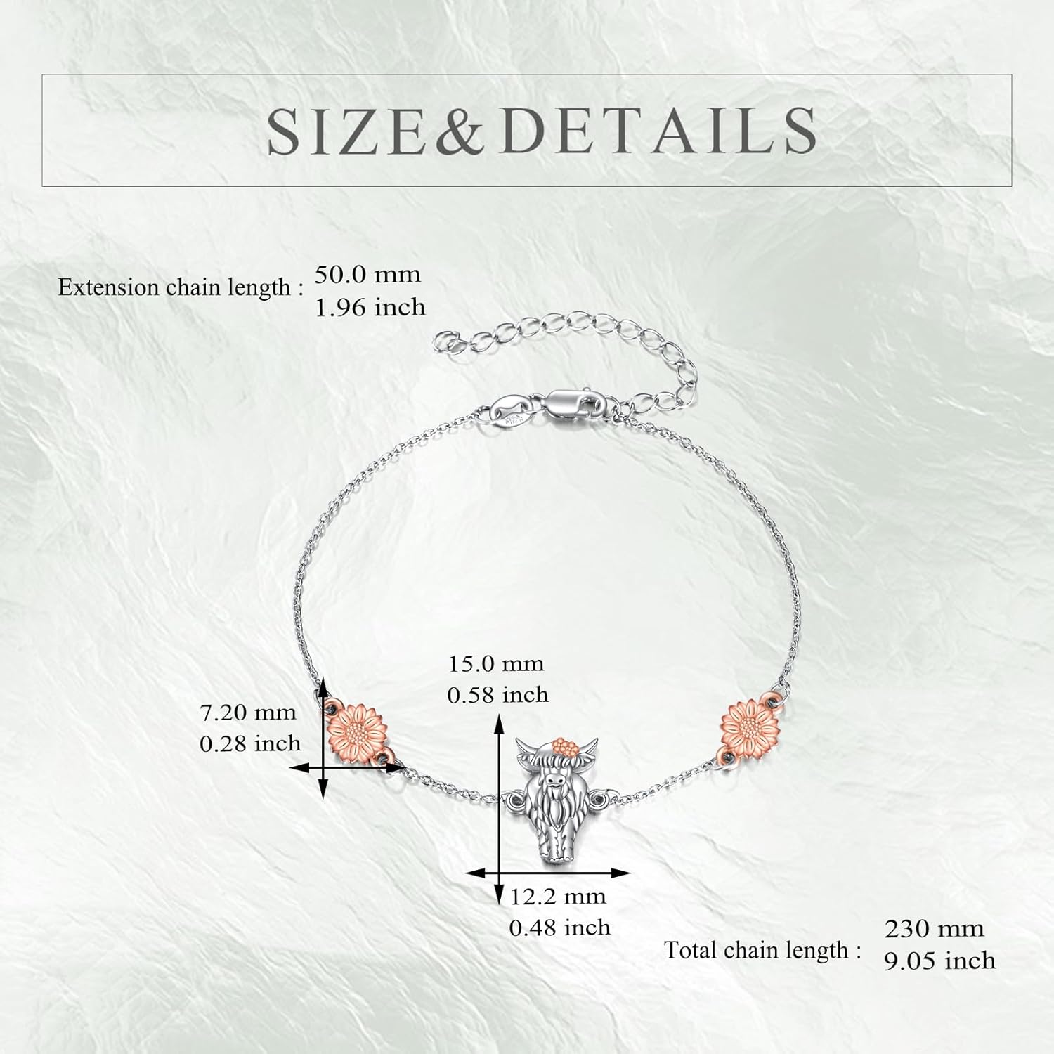 YFN Compass/Flower/Dog/Cat/Hummingbird/Cardinal/Tree of Life/Cat Animal Bracelets Sterling Silver Adjustable Bracelet Jewelry Gifts for Women 7+2"