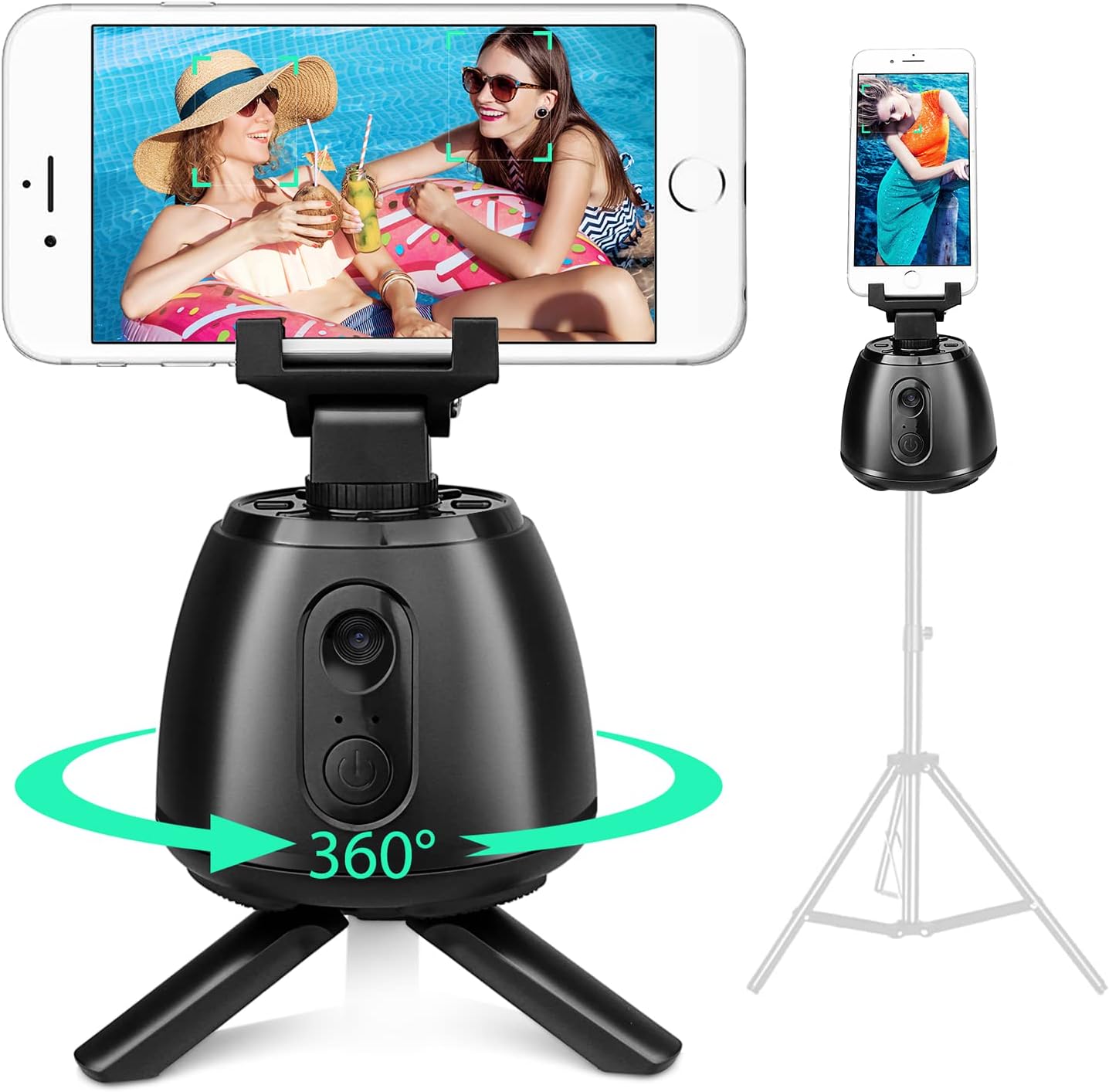 Auto Tracking Phone Holder, 360° Rotating Smart Face & Body Track