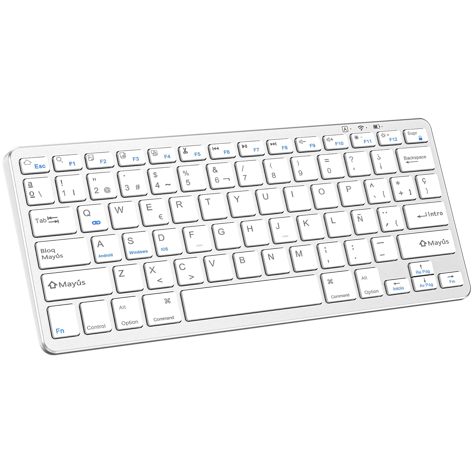 KARFUN Teclado Bluetooth para iPad, Compatible con iPad 10.9"/10.2"/9.7", iPad Pro 11"/iPad Pro 12.9", iPad Air/iPad Mini/iPhone, Teléfono Inteligente, Computadora Portátil, Windows/Android/iOS