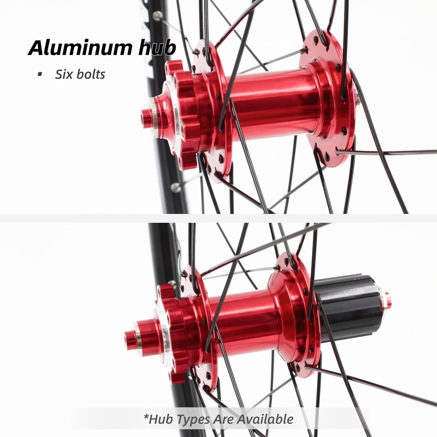 26/27,5/29" Fahrrad Laufradsatz, 32H Aluminiumlegierung Scheibenbremse für MTB Laufräder, 8-11 Gang Casstte Naben, Rot