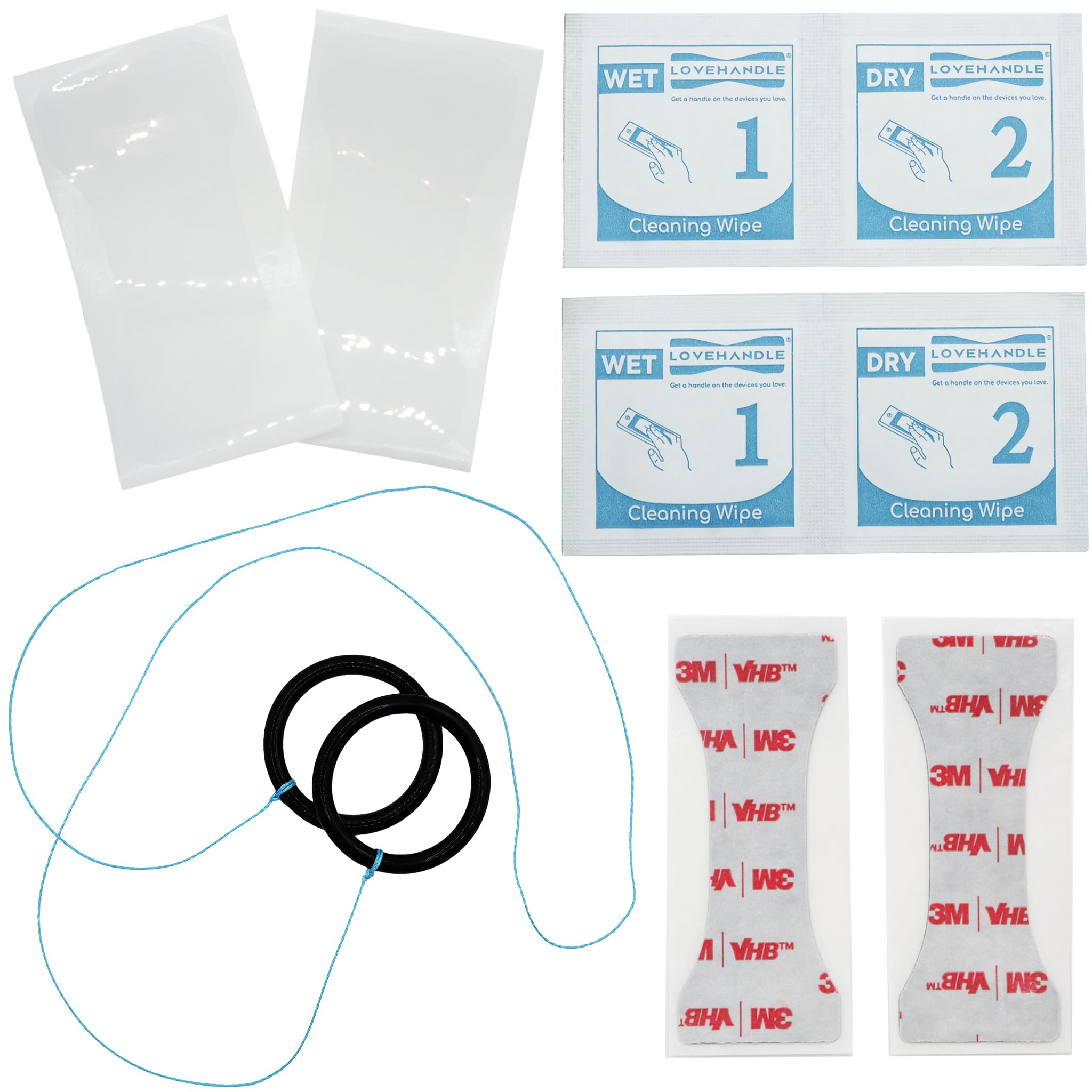 LOVEHANDLE PRO Spare Parts Kit – Replacement Adhesives, Adapter Stickers, Prep Wipes, and Removal Tool
