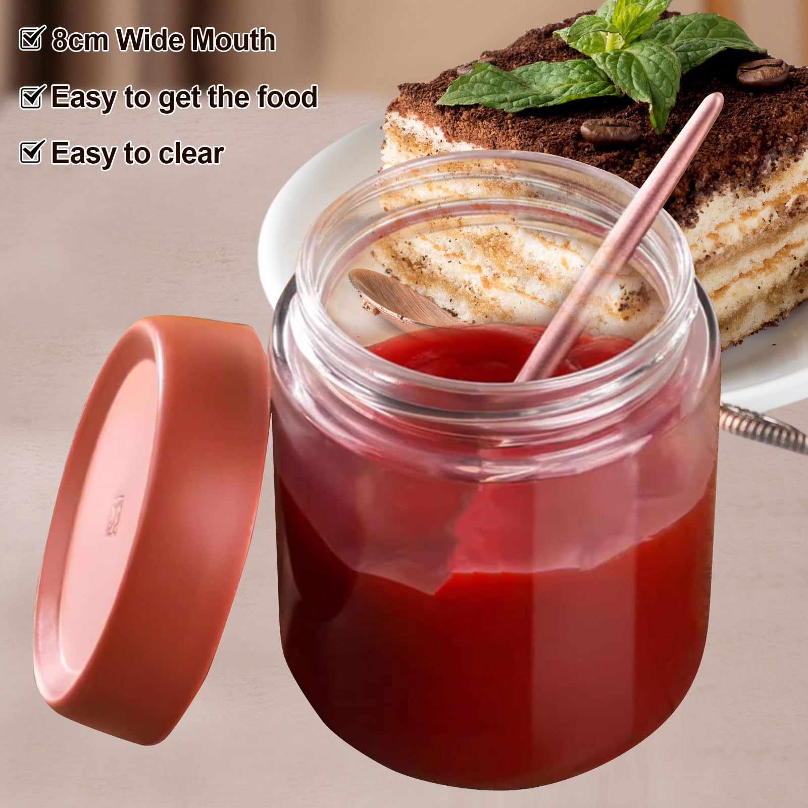 Set 4 Barattoli Di Vetro 600ml Per Overnight Oats - Con Coperchio E Cucchiaio, Riutilizzabili - Foto 4