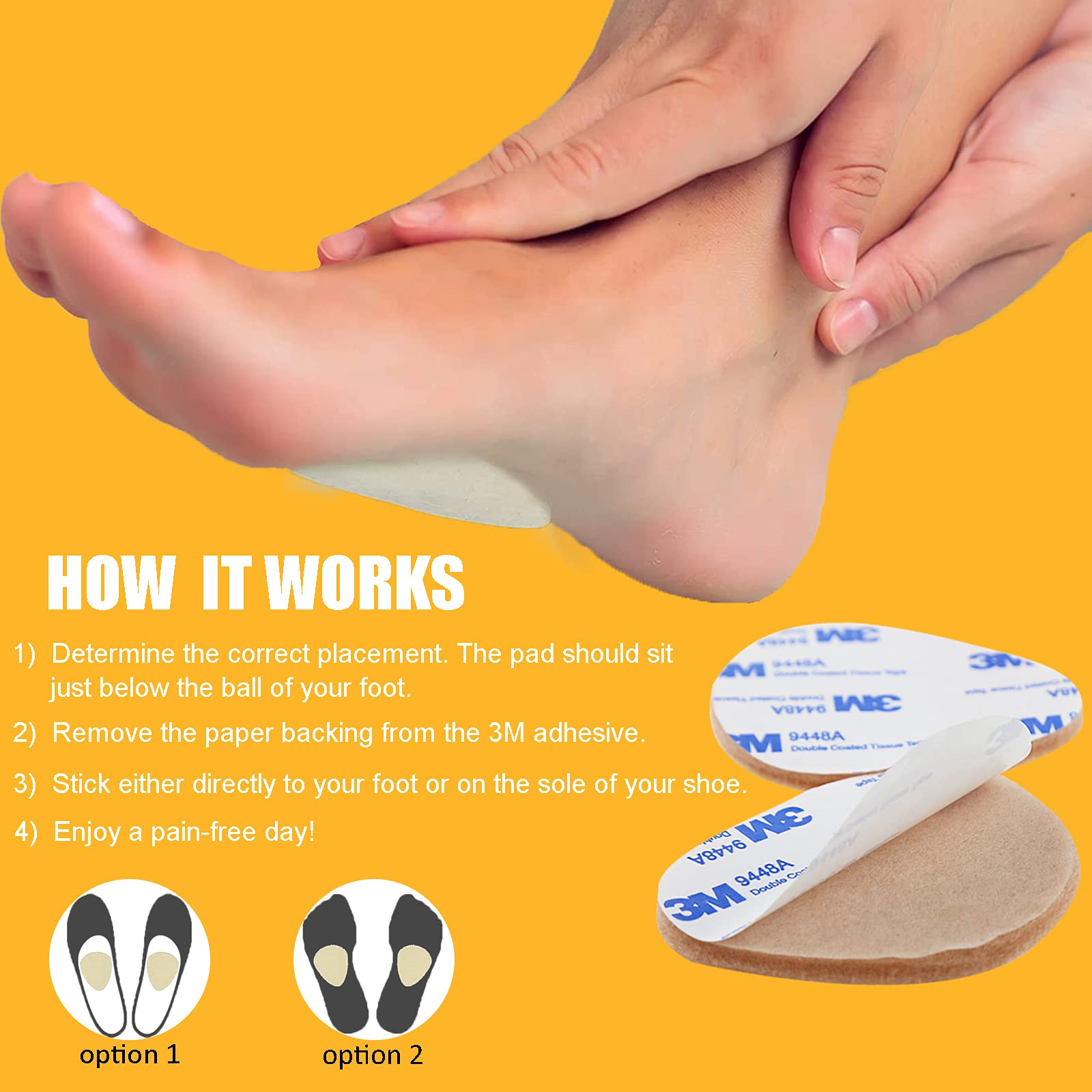 Buy Felt Metatarsal Pads, Ball of Foot Cushions for Forefoot and Sole