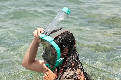 Vista 32 de OCEAN REEF - Aria QR + Máscara de esnórquel de liberación rápida - Máscara de esnórquel de cara completa - Visión submarina de 180 grados - 8 Negro