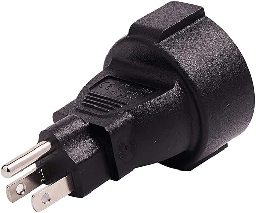Miniatura 1 de Strhowill IEC320 C20 macho a Europa Schuko hembra adaptador corto IEC320 C20 a Europa Enchufe hembra estándar de la UE C20 a adaptador de corriente
