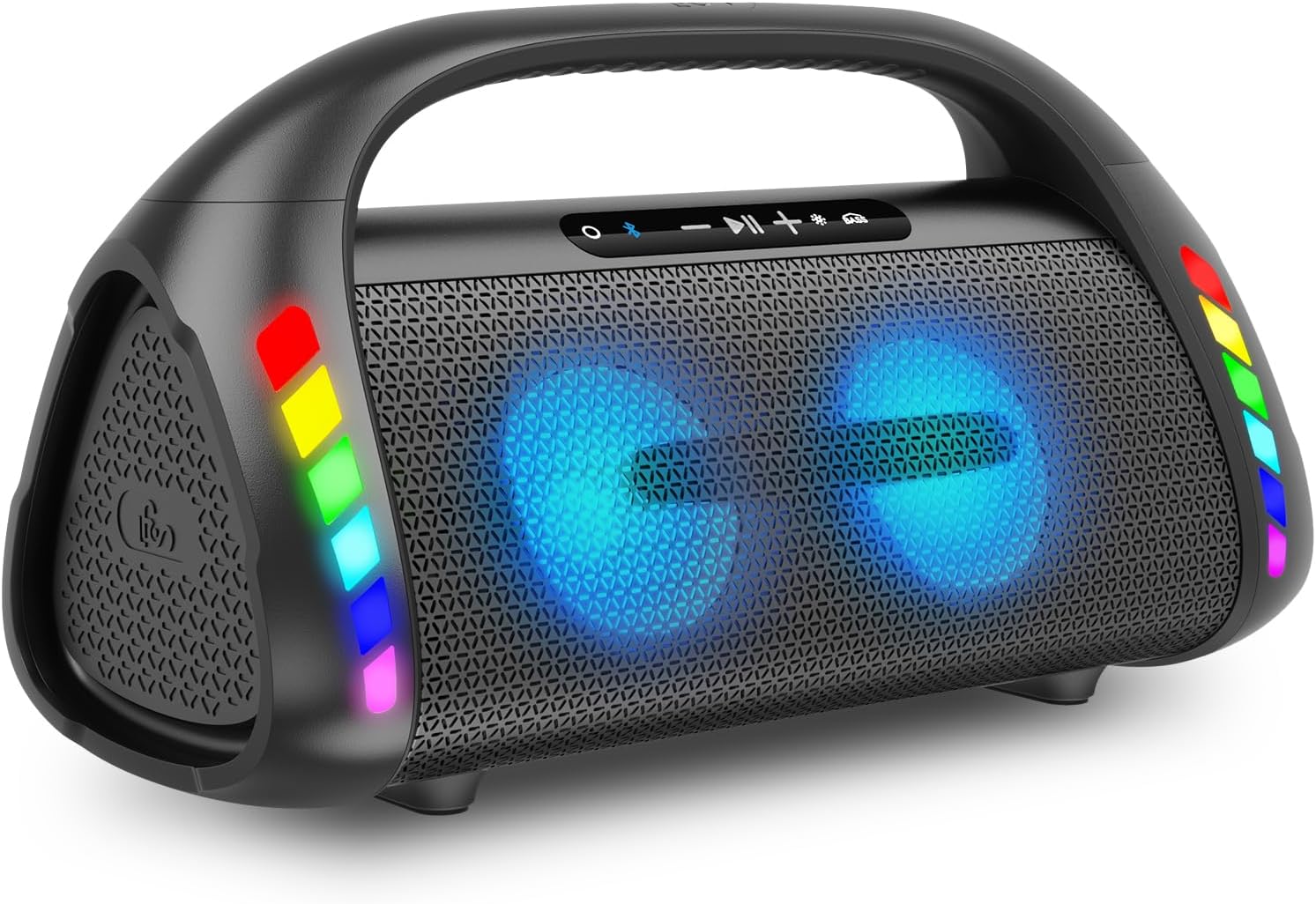 LFS Bluetooth Speaker,100W Loud Speakers Bluetooth Wireless with Deep Bass, Portable Bluetooth Speakers Wireless with Power Bank, LED Lights,Waterproof, 30hours Playtime for Outdoor Home