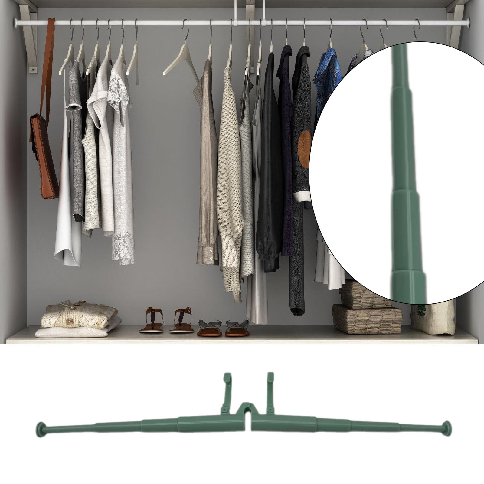 Aus 4 verstellbaren Stretch Kleiderbügeln, platzsparender Kleiderständer, erweiterbarer Wäschebügel für die Aufbewahrung von Kleidung auf Reisen