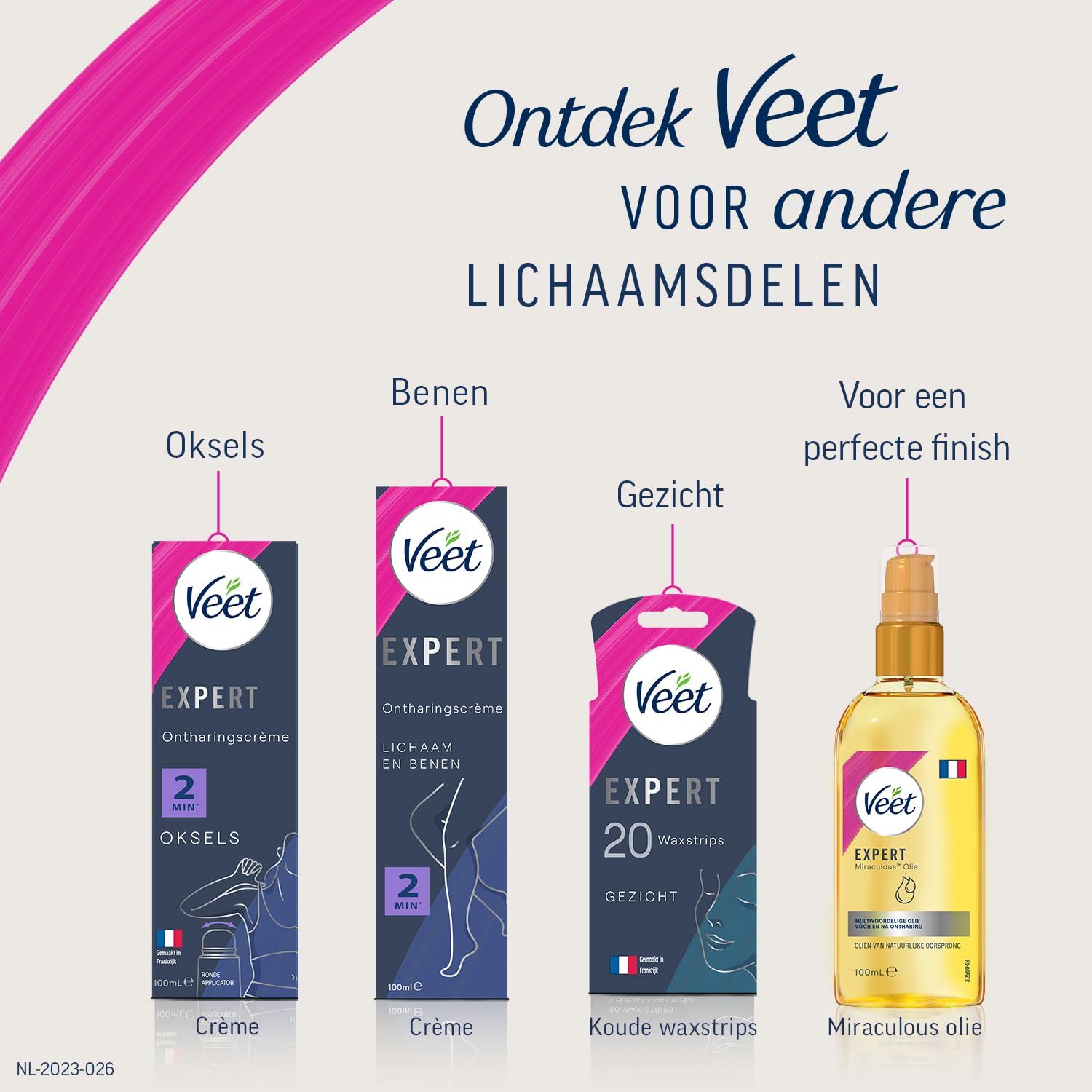 VEET Expert – Crema depilatoria para cabello rebelde – Maillot de cuerpo completo con espuma exfoliante – Actúa en 2 minutos – 2 x 50 ml