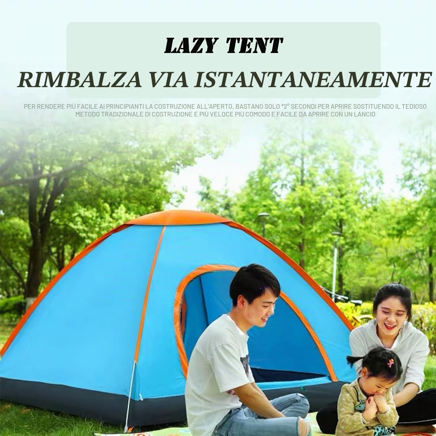 Tenda da spiaggia 2-3 persone, Tenda da Campeggio,Tenda Parasole 200x150x100 cm per Viaggi/Campeggio/Trekking/Pesca/Giardino