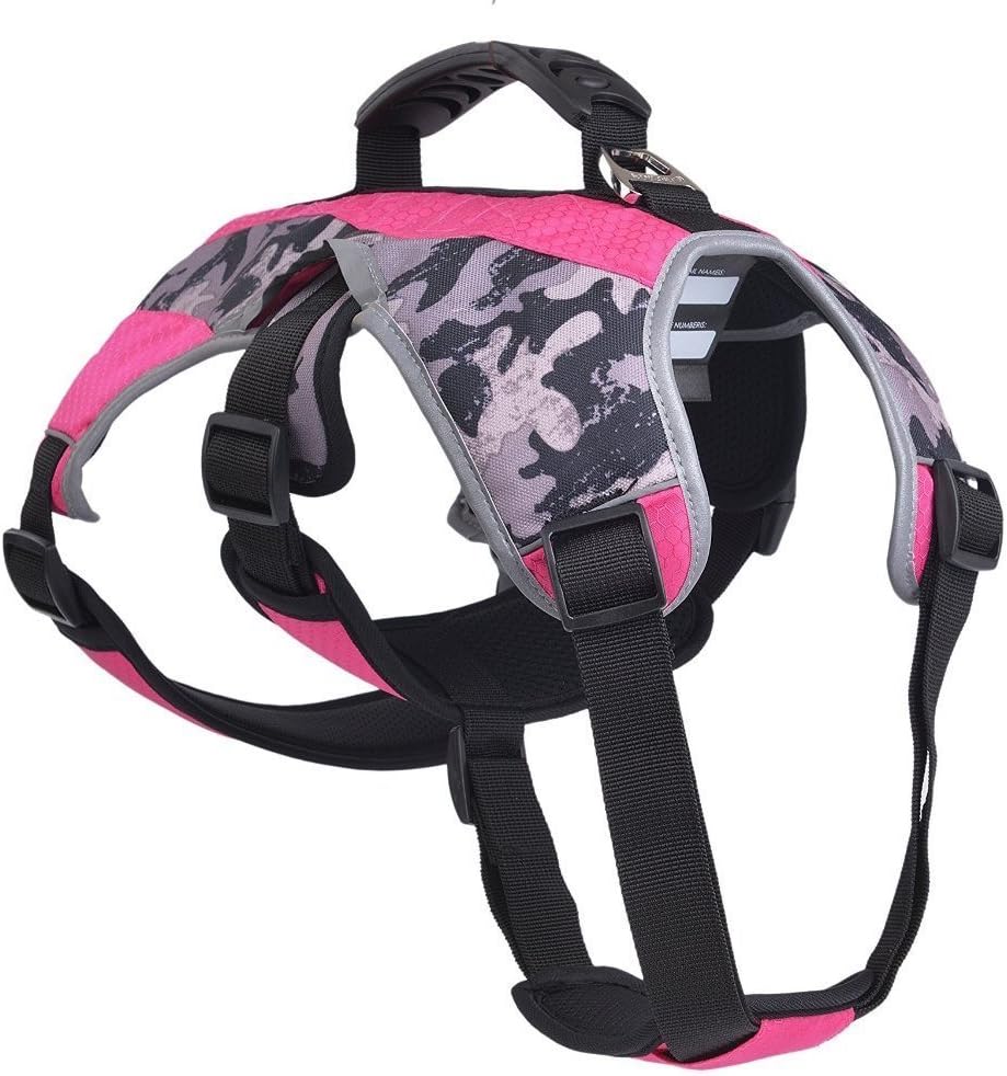 Escape Proof Outdoor Harness, Reflective Multi-Use Harness for Dogs Hiking, Walking & Climbing, Medium