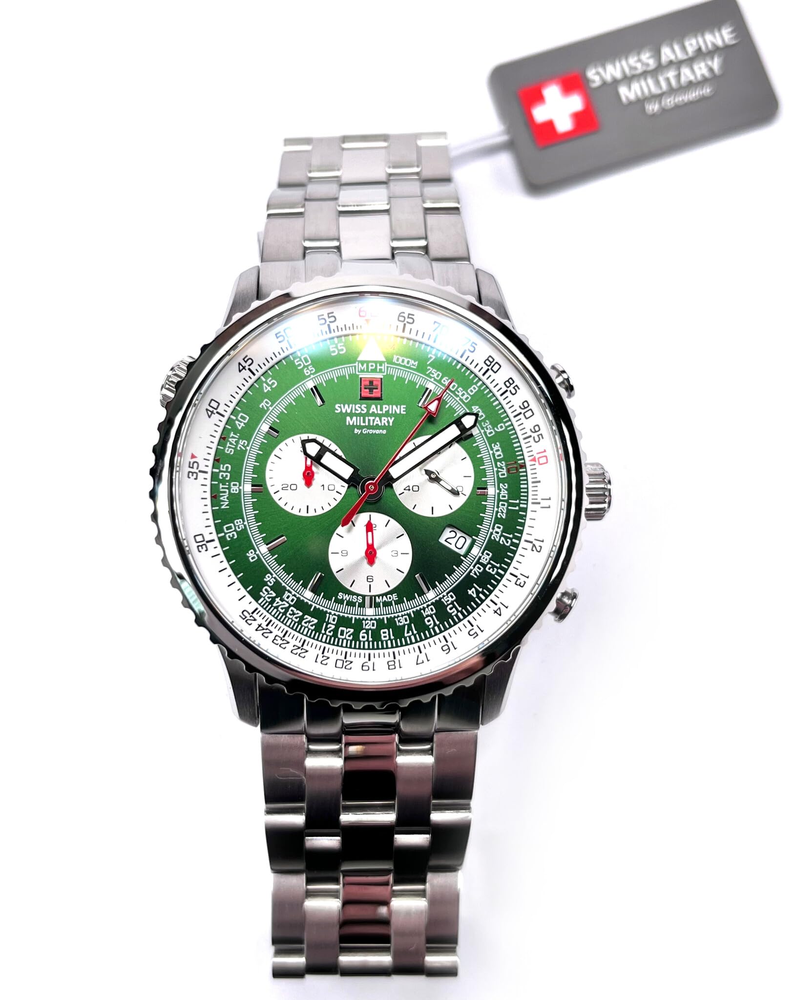 Swiss Alpine Military Montre analogique à Quartz 7078.9 en Acier Inoxydable pour Homme