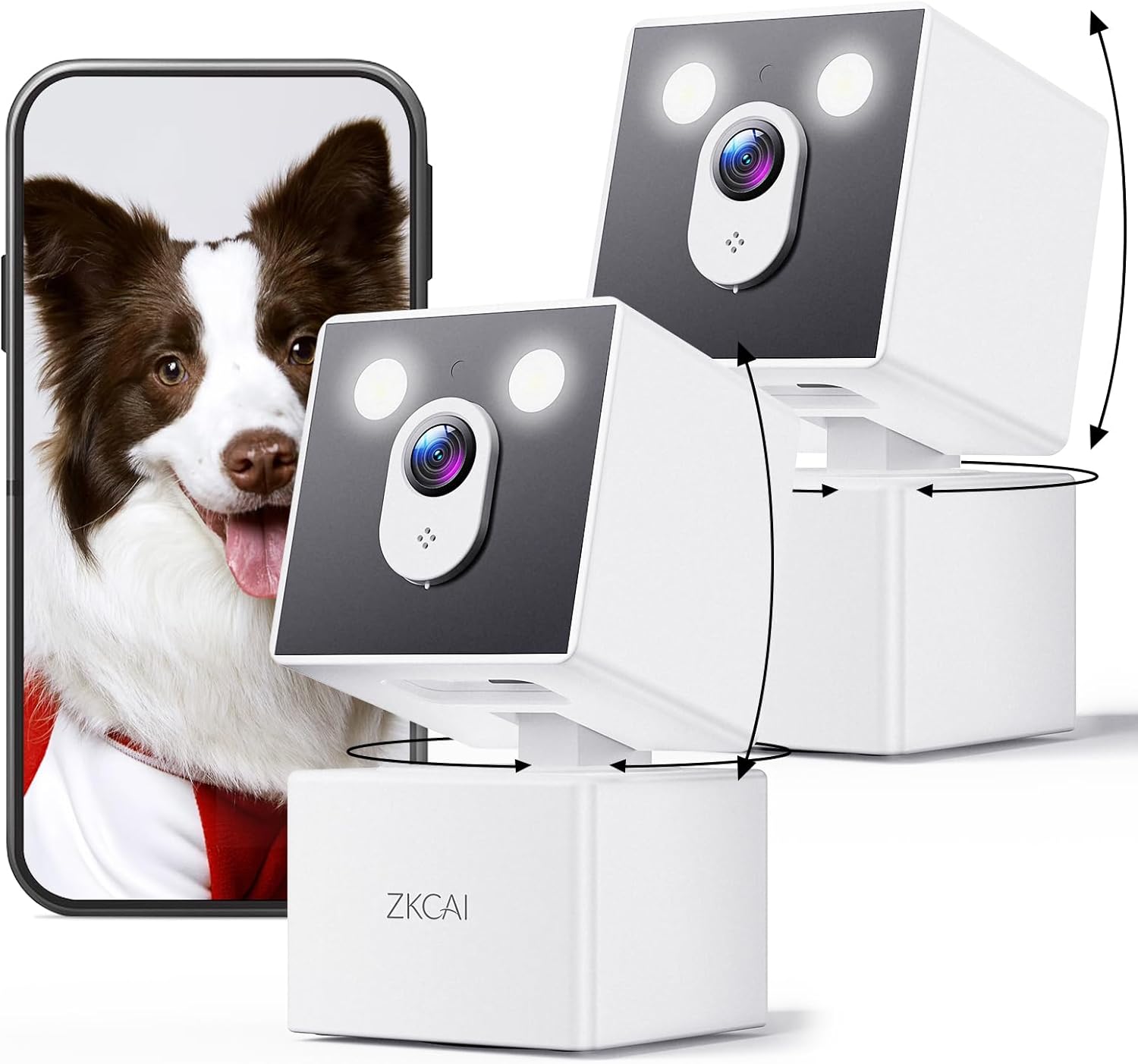 2K Indoor Security Camera, 5G&2.4G WiFi Cameras for Home Security, 360°Pan/Tilt Baby/Dog/Pet Camera, 911 Emergency, 2-Way Talk, AI Descriptive Notification, Color Night Vision, US Based Cloud, 2Pack