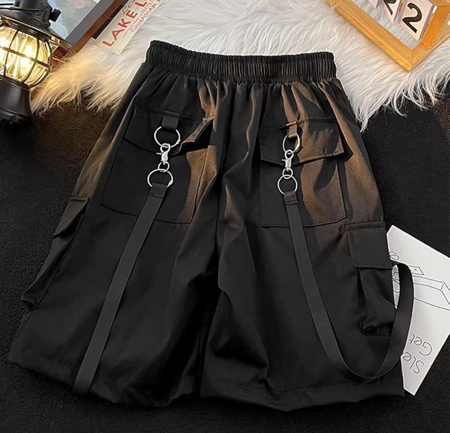 Goth Emo Alt Asymmetrical Skirt Shorts for Women Trendy Summer y2k Black Skorts - Image 4