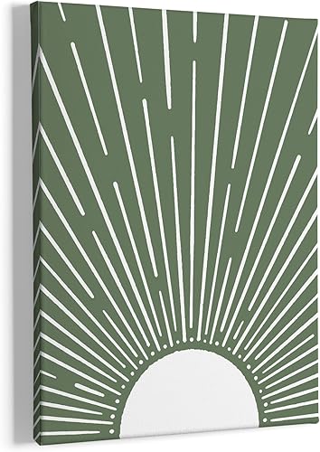 HIWX Lienzo enmarcado con sol bohemio para pared, arte de pared bohemio, decoración de oficina y baño, decoración bohemia para baño, oficina,