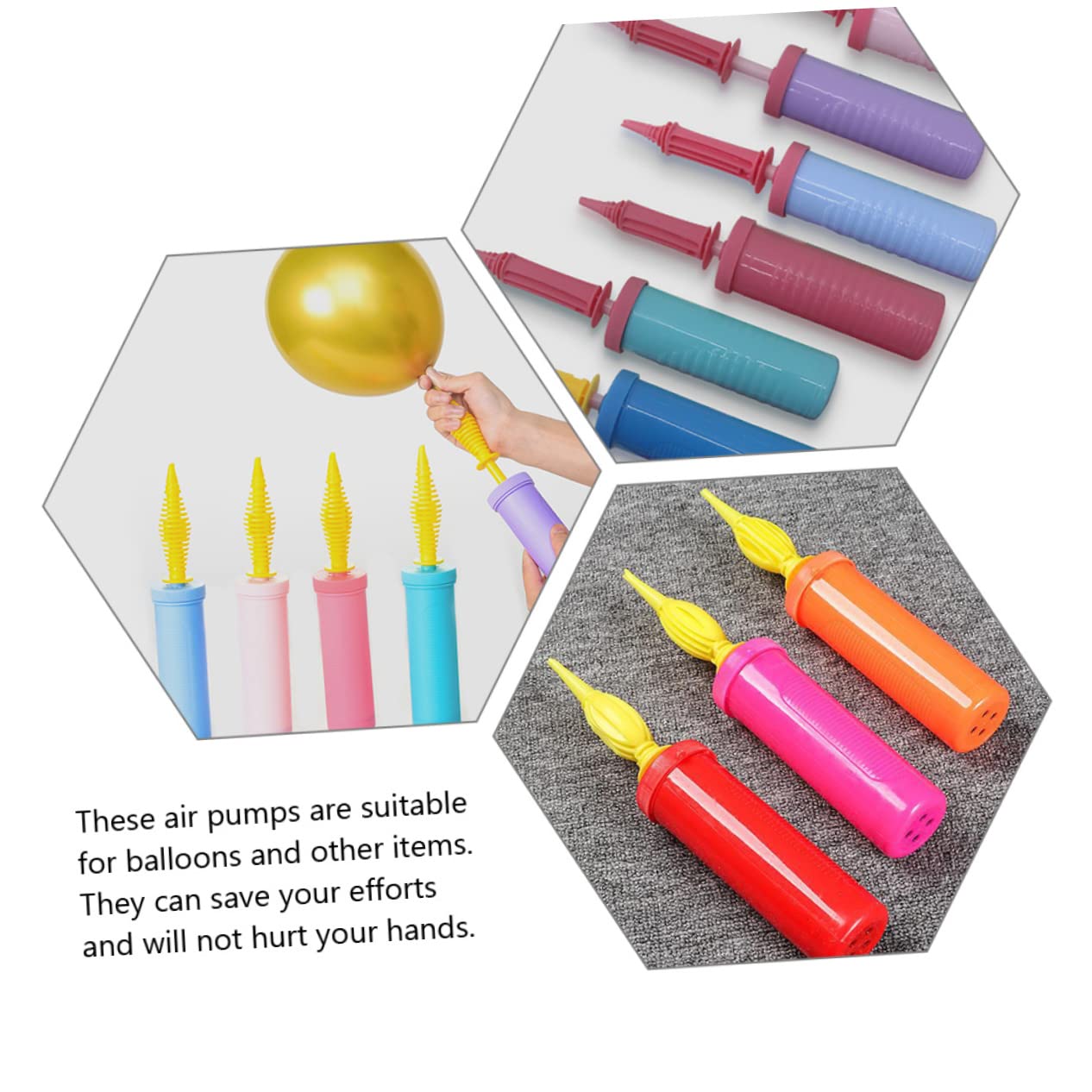 Pompa Aria Manuale Portatile per Palloncini, 5 Pezzi in Plastica