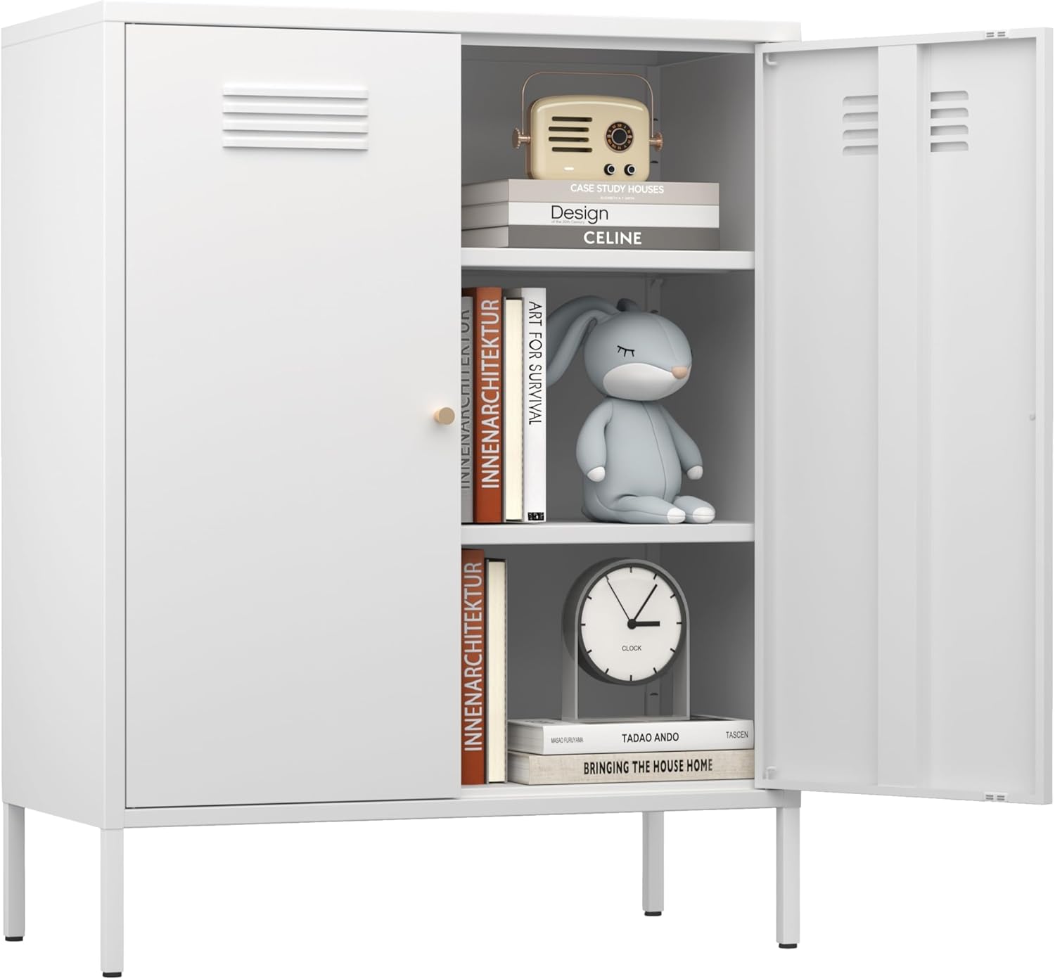 2 Door Accent Cabinet, Storage Cabinet with Doors and Shelves,Locker Sideboard Buffet Cabinet,Kitchen Pantry&Cupboard&Coffee Bar Cabinet for Home, Office, Entryway,Living Room