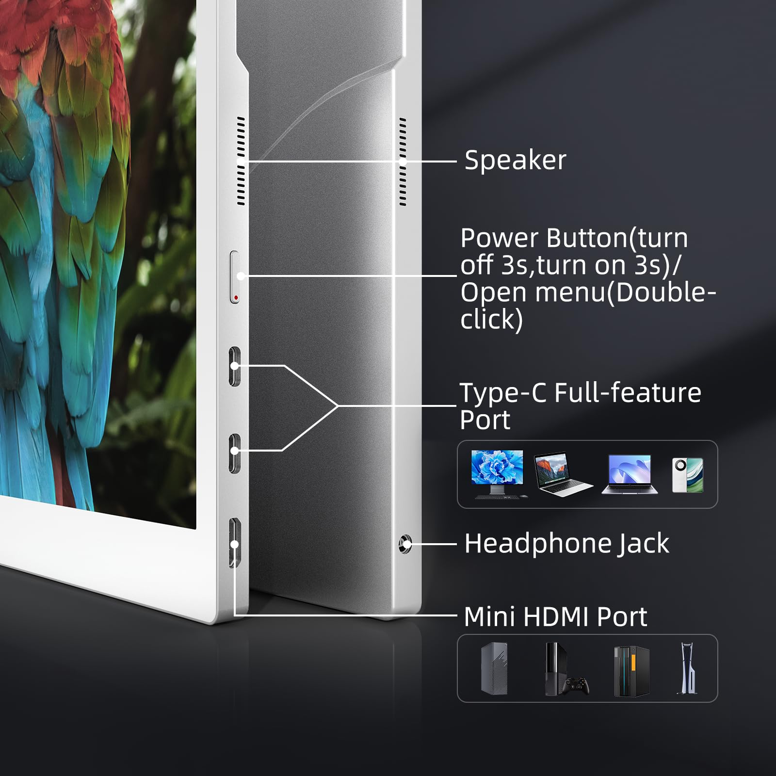 Bigme B13 13.3 Inch Color Epaper Monitor with Dual Type-C and Mini