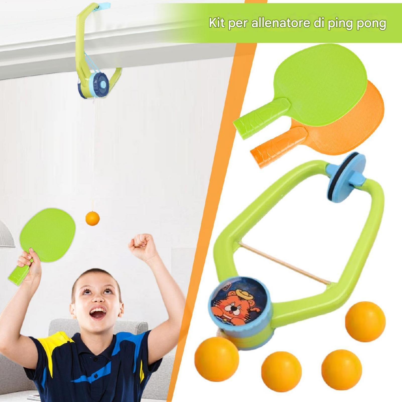 Indoor Table Tennis, Hanging PingPong, Doorway Table Tennis, PingPong Game, Table Tennis Trainer, Portable and Convenient Adjustable Doorway Design for Kids Boys Girls Home, School